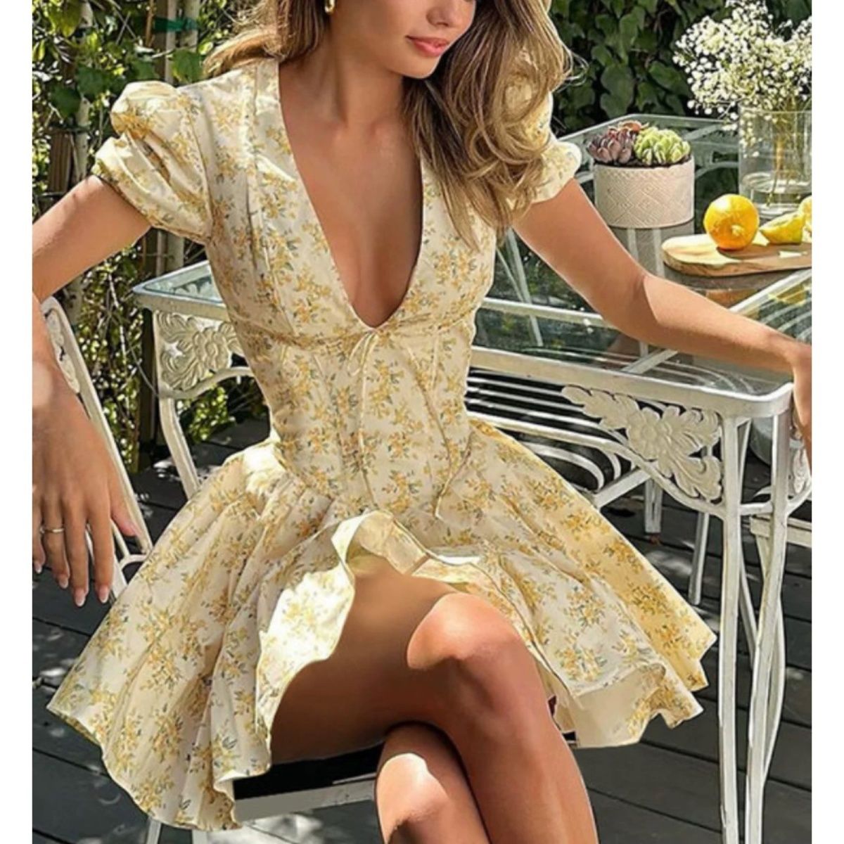Romper Floral Print - 4XL французское платье с цветочным принтом