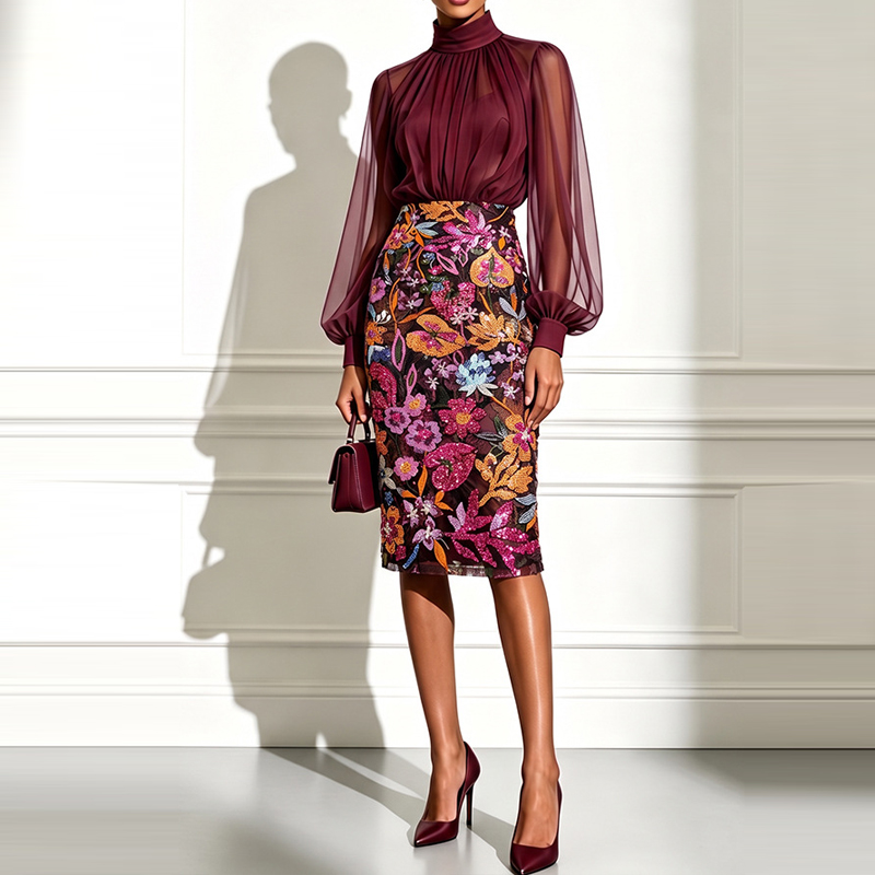 Сексуальный комплект: блузка с – обзор и цена Midi Skirt Floral
