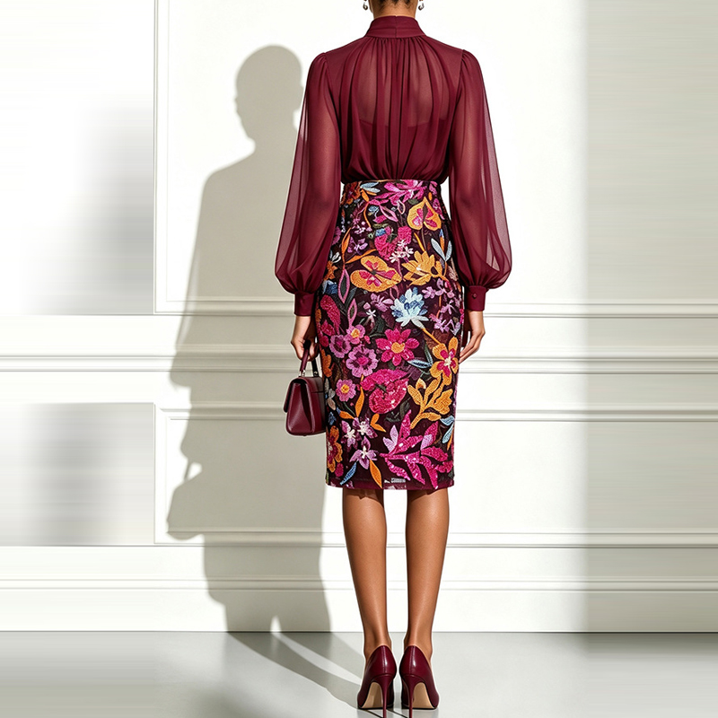 Сексуальный комплект: блузка с – обзор и цена Midi Skirt Floral