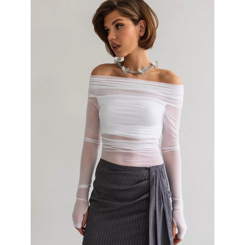 Женский сетчатый топ с открыты – обзор и цена Blouse Off Shoulder