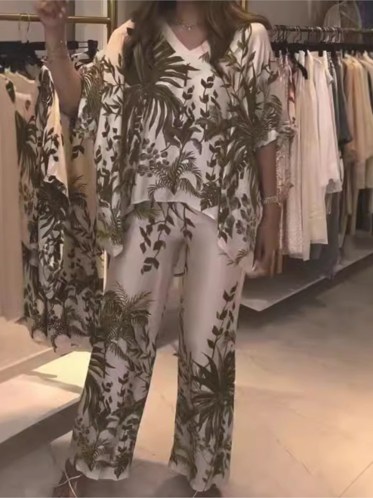Женский офисный костюм из двух – обзор и цена Romper Floral Print