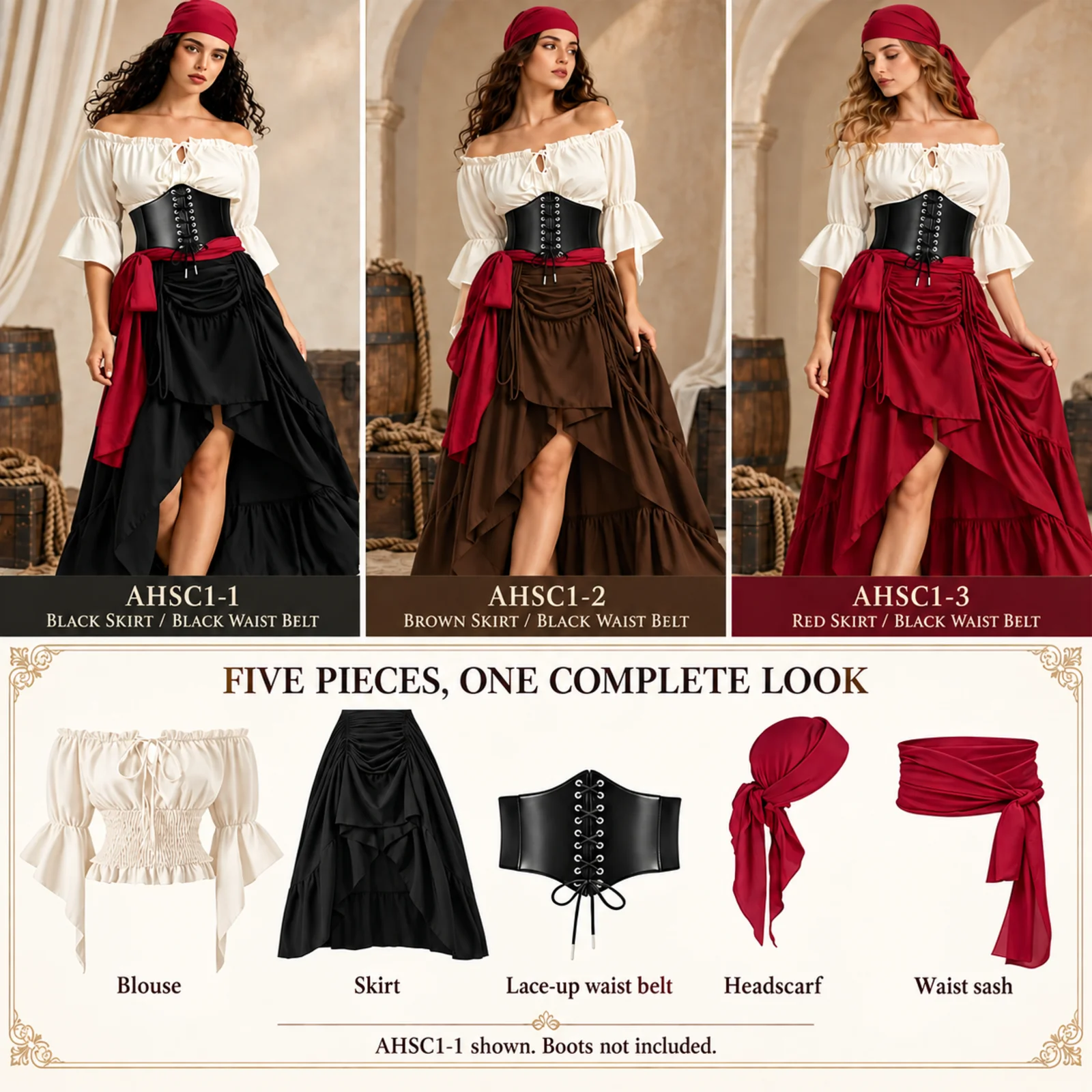 Женский костюм пирата: блузка, – обзор и цена Blouse Off Shoulder